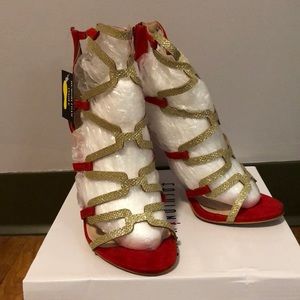 Red and Gold open toe